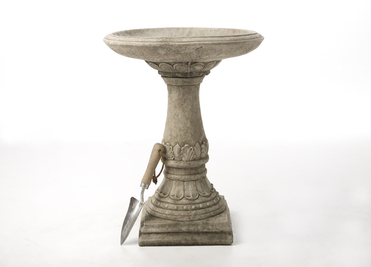 Stone Cast Garden Bench and LaLa Design Birdbath