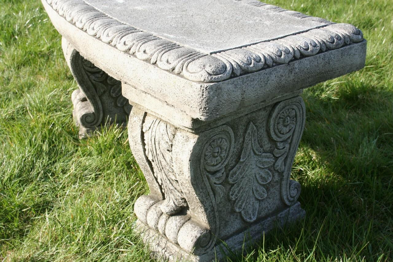 Stone Cast Garden Bench and LaLa Design Birdbath