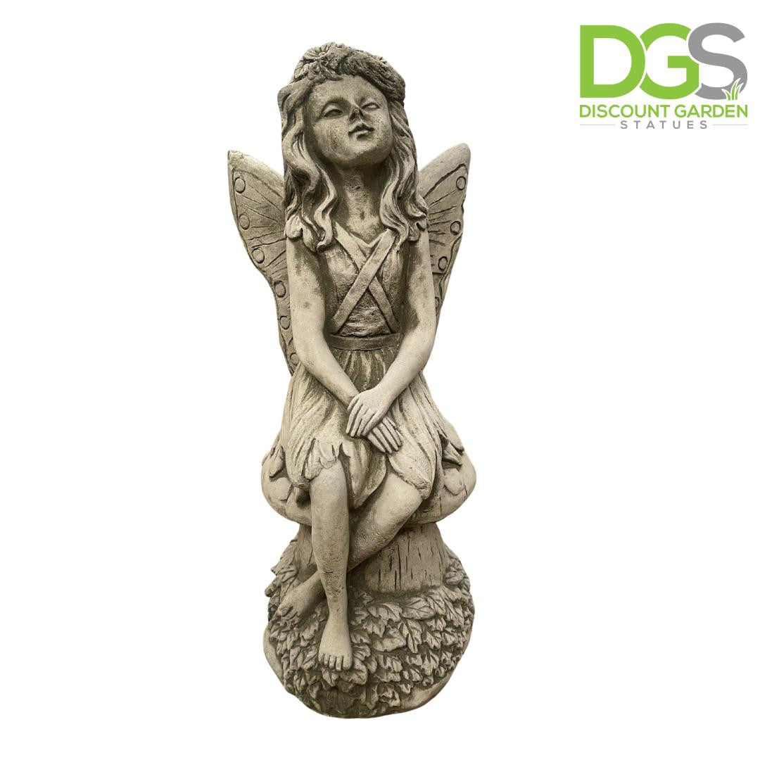 Stone Cast Gazing Fairy of the Forest Ornament