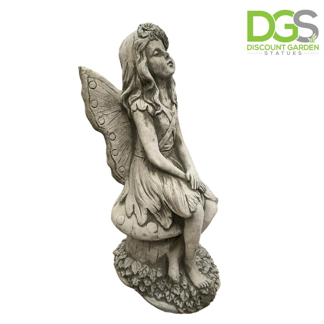 Stone Cast Gazing Fairy of the Forest Ornament