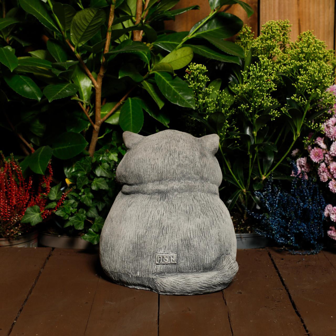Stone Cast Happy Cat Garden Statue Ornament and Decor