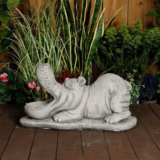 Stone Cast Large Hippo Ornament 