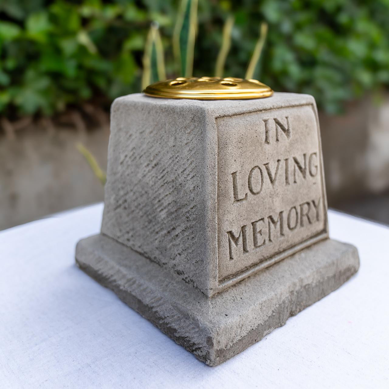 Stone Cast Memorial Vase