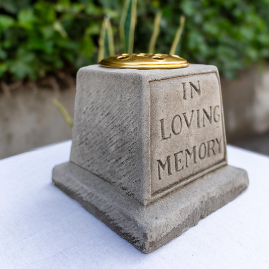 Stone Cast Memorial Vase