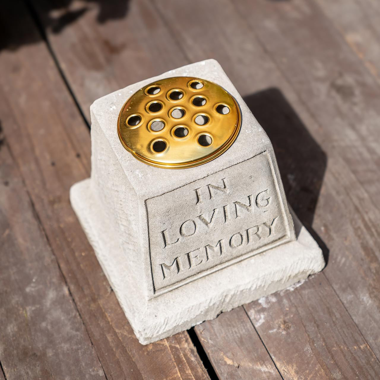 Stone Cast Memorial Vase