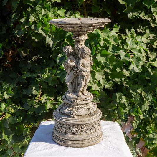 Stone Cast Musical Cherub Fountain Garden Sculpture