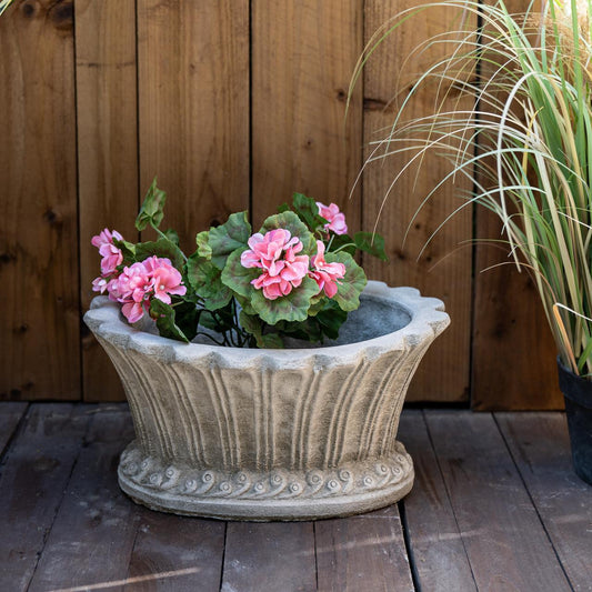 Stone Cast Oval Shaped Planter Pot