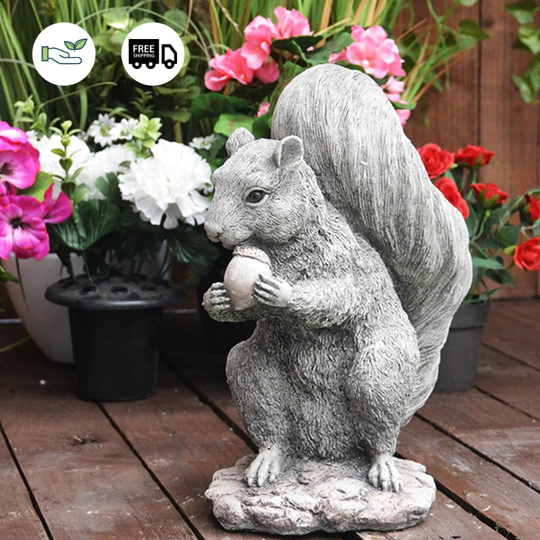 Stone cast Squirrel Garden Ornament