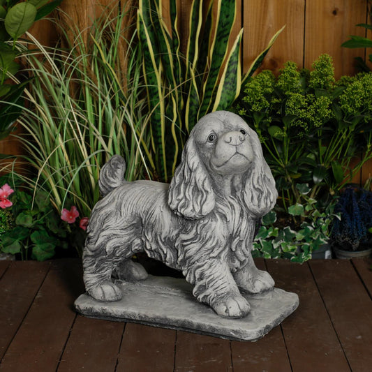 Stone Cast Standing Cocker Spaniel Garden Ornament 