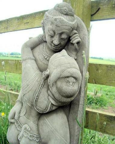 Stone Cast Thai Oriental Lovers Romantic Garden Statue