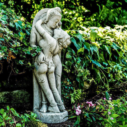 Stone Cast Thai Oriental Lovers Romantic Garden Statue
