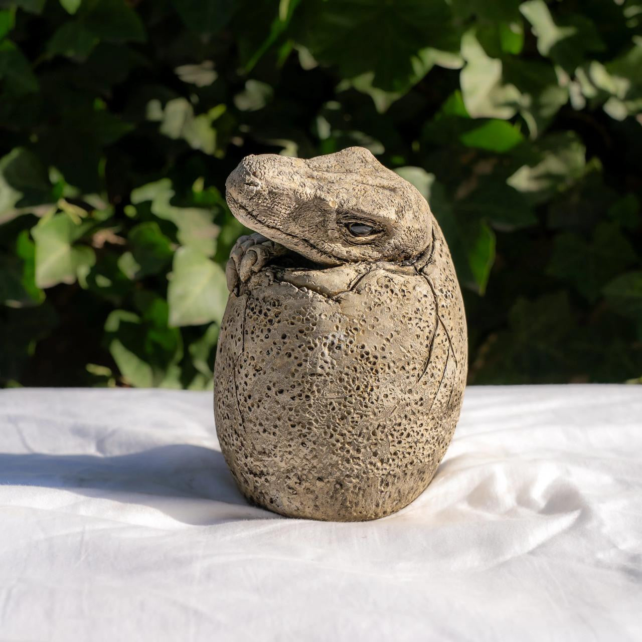 Small Stone Cast Velociraptor Garden Sculpture Dinosaur Animal Statue