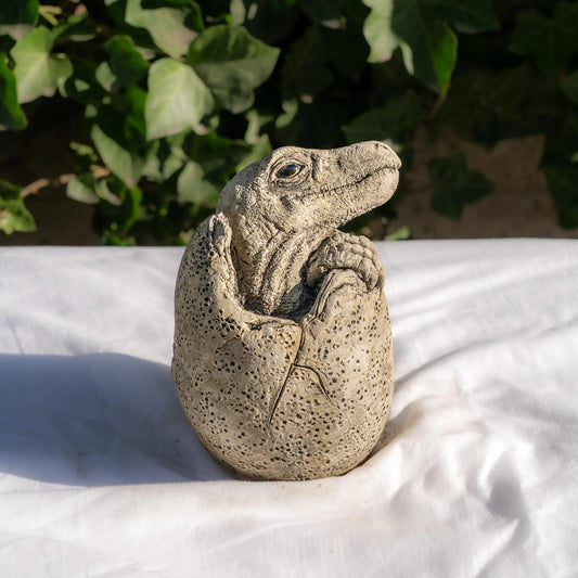 Small Stone Cast Velociraptor Garden Sculpture Dinosaur Animal Statue