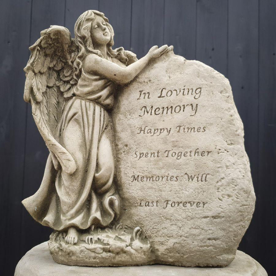 Stonecast In Loving Memory Angel Memorial Statue – DGS Statues