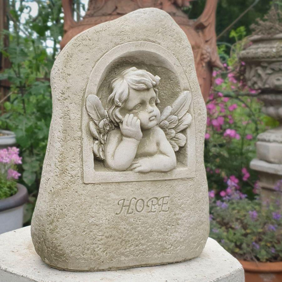 Stunning Angelic Cherub of Hope Classical Stonecast Statue