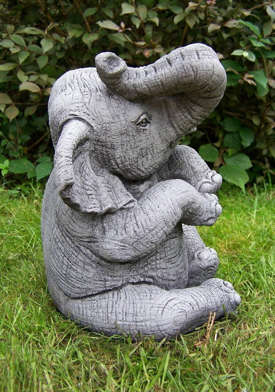 Stunning Trunk-Up Large Elephant Garden Ornament