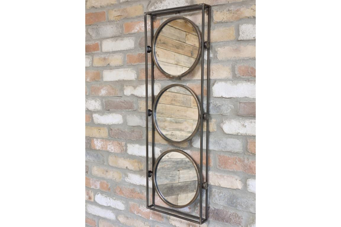 Wall-mounted Industrial Trio Mirror
