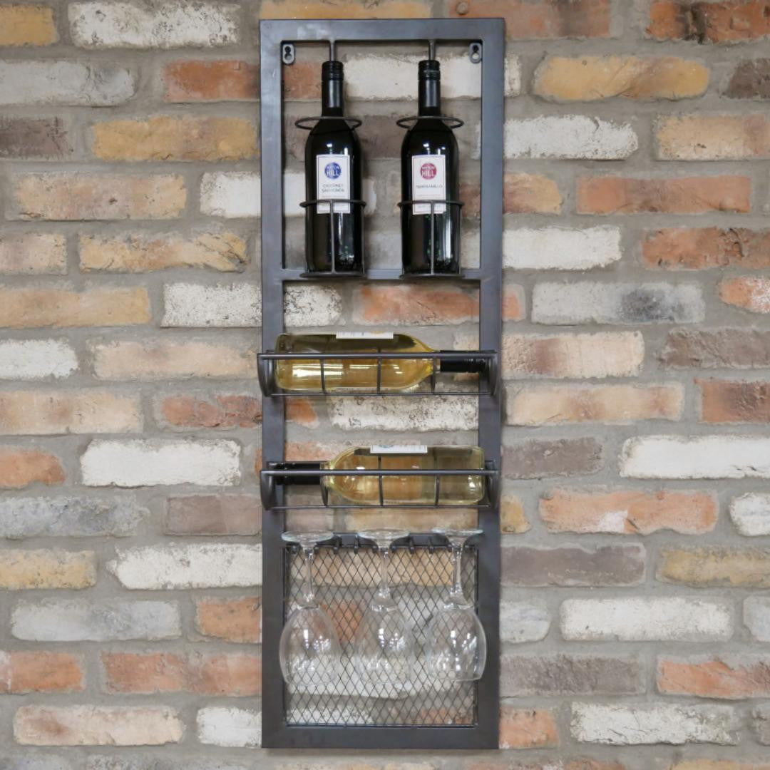 Wall-mounted Metal Wine Rack
