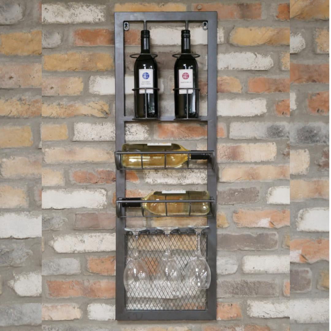 Wall-mounted Metal Wine Rack