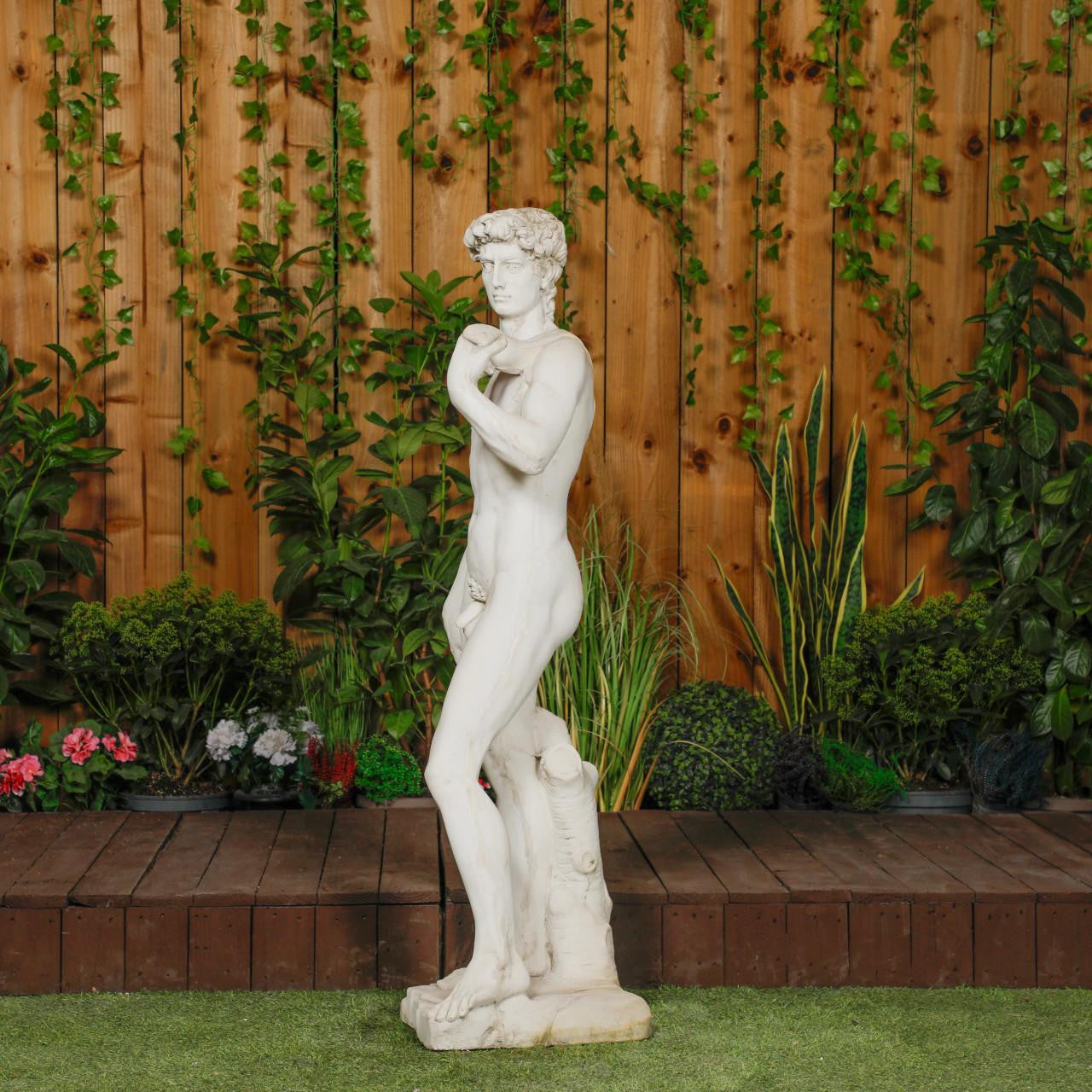 White Stone Large David Garden Statue 