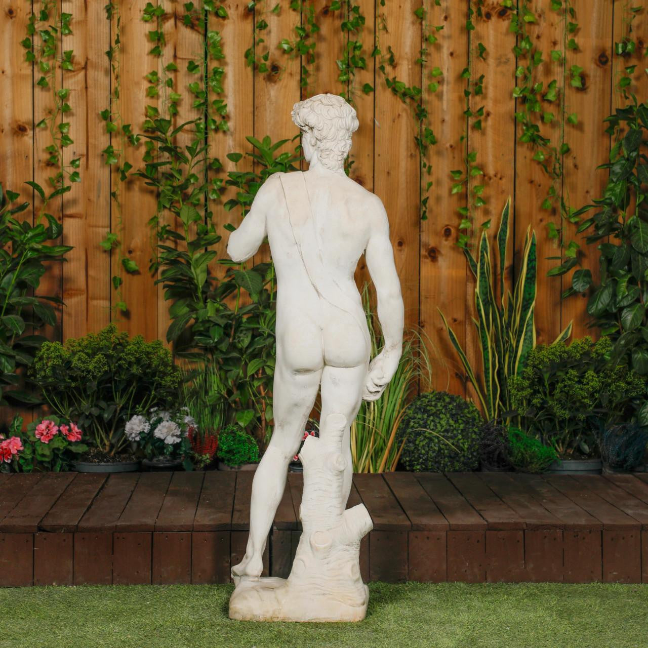 White Stone Large David Garden Statue 