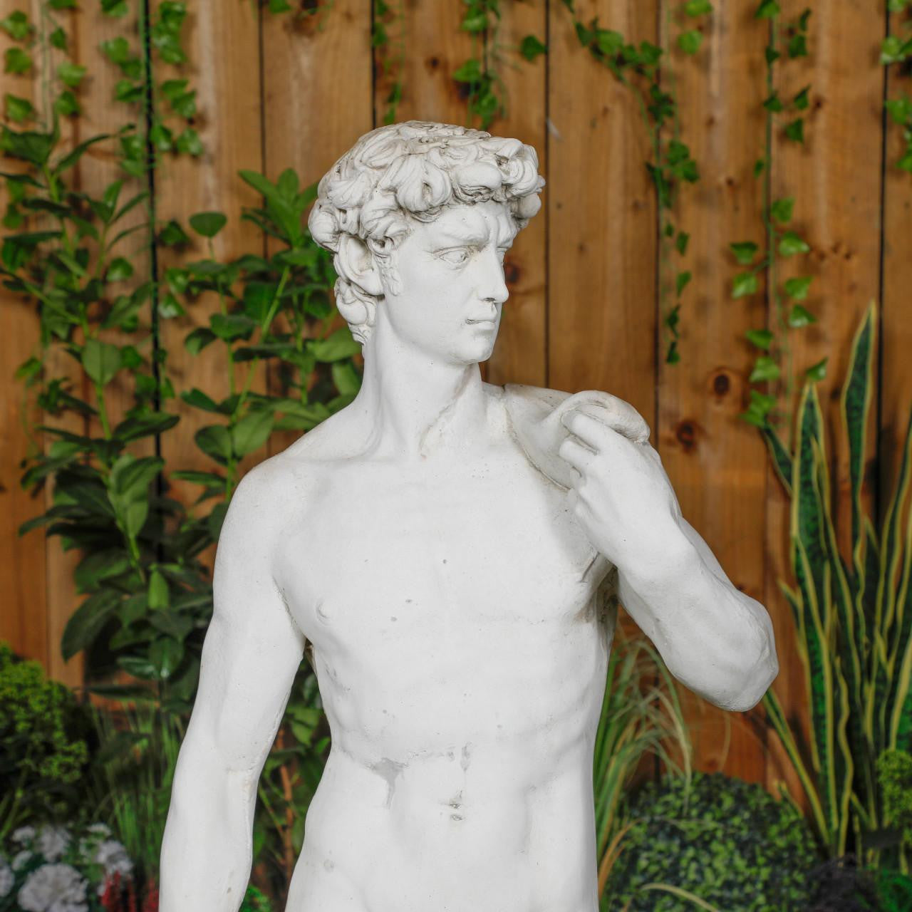 White Stone Large David Garden Statue 
