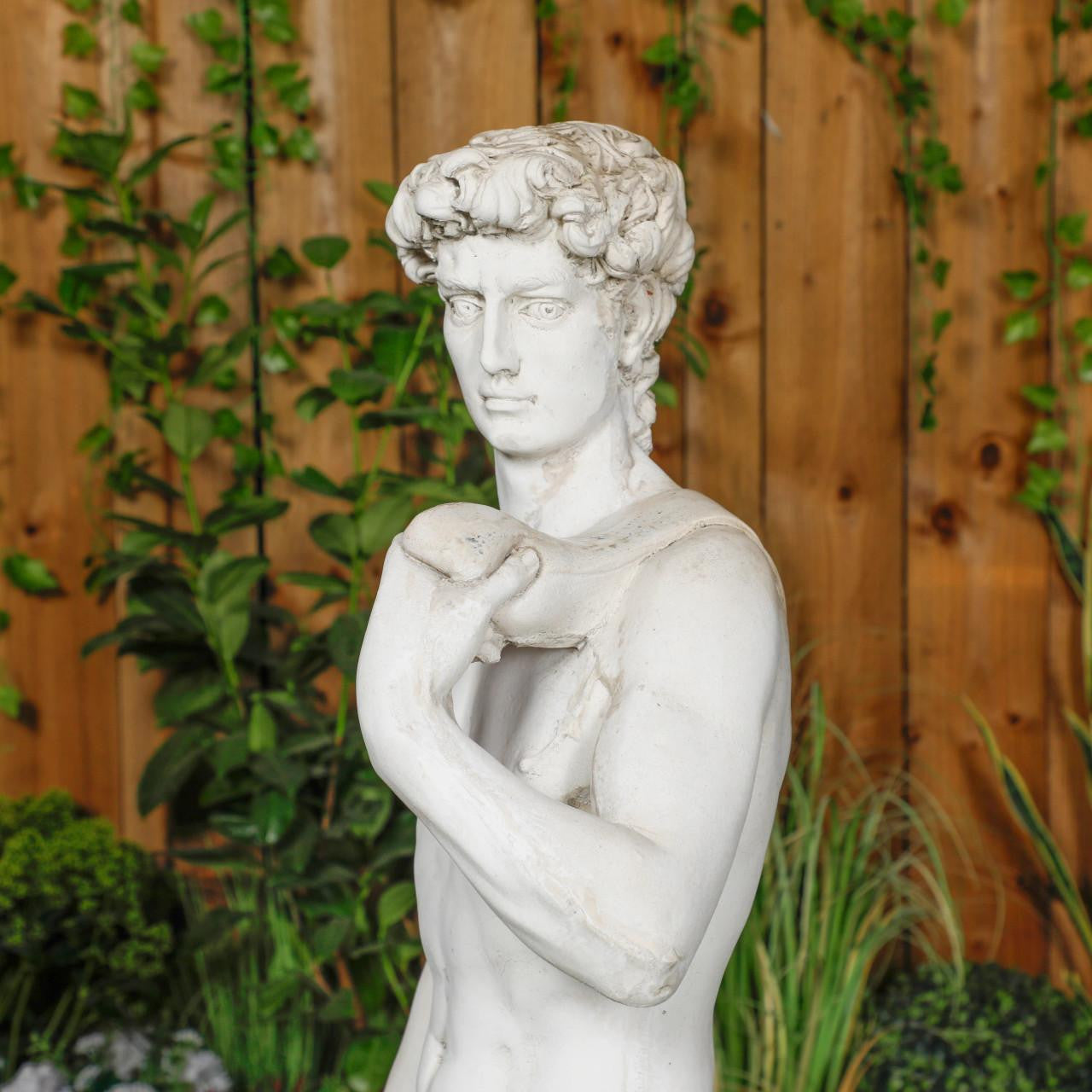 White Stone Large David Garden Statue 