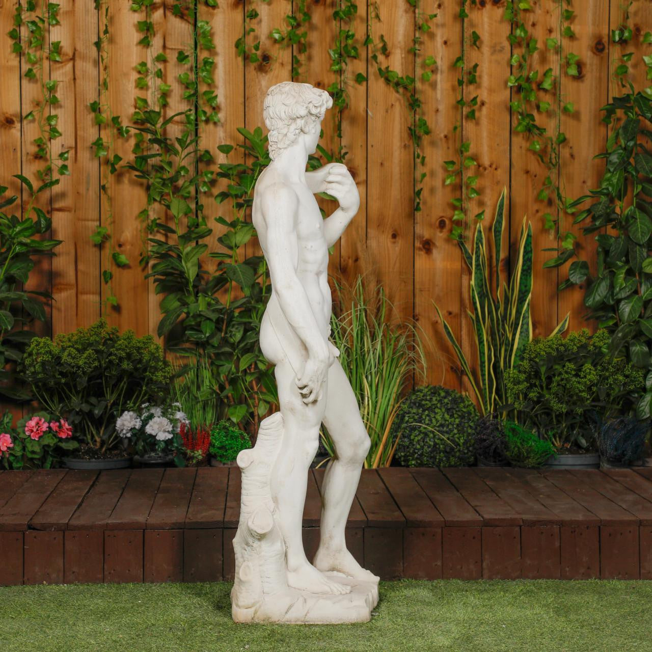 White Stone Large David Garden Statue 
