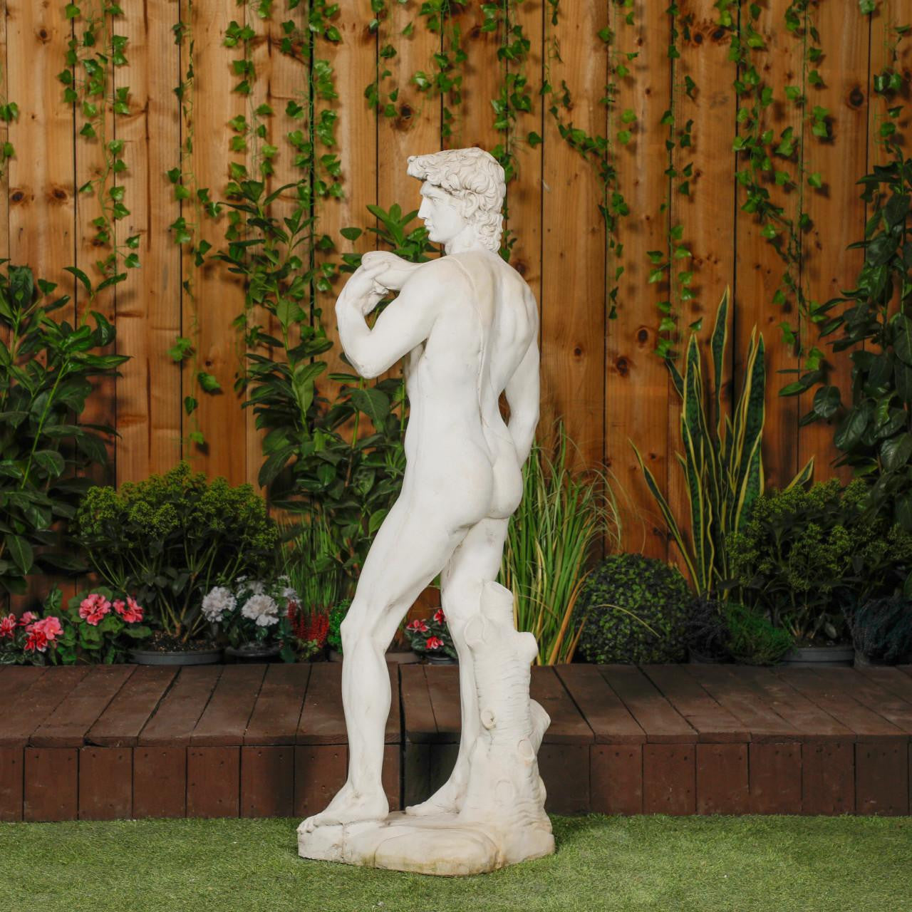 White Stone Large David Garden Statue 