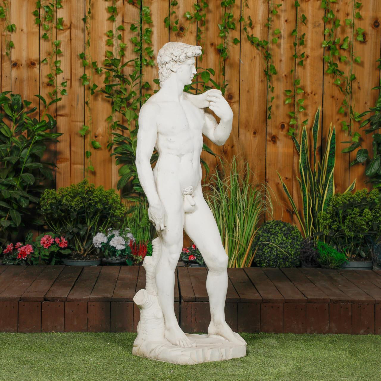 White Stone Large David Garden Statue 