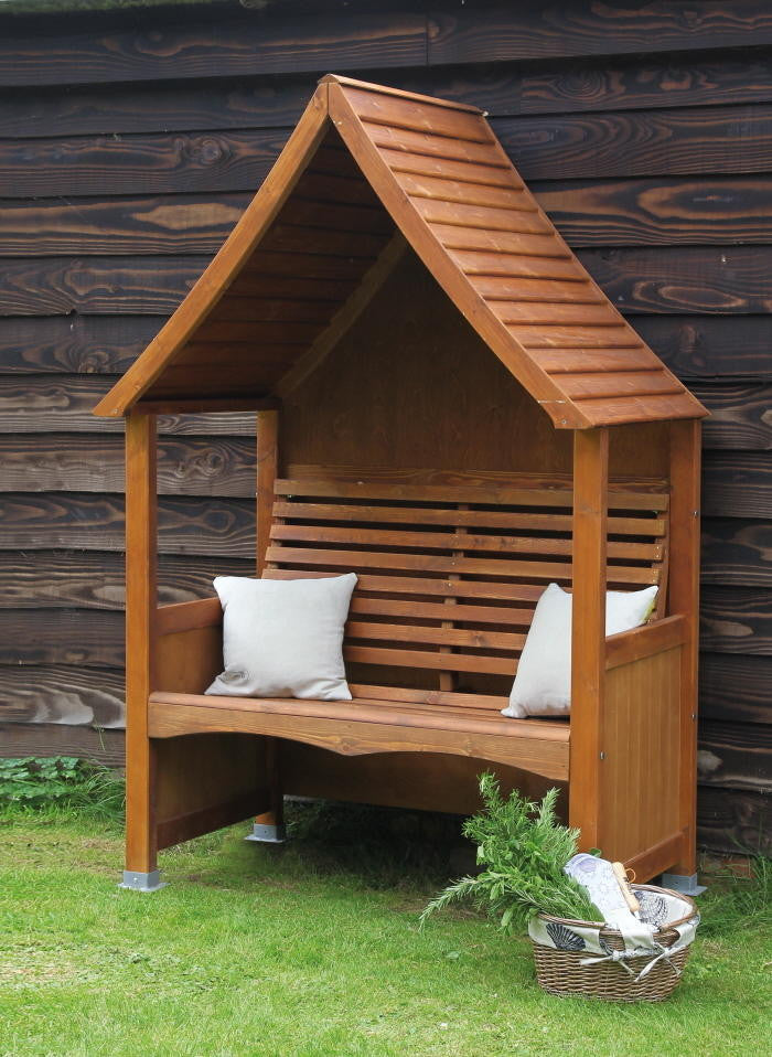 Wooden Garden Arbour Goodwood In Beech Stain