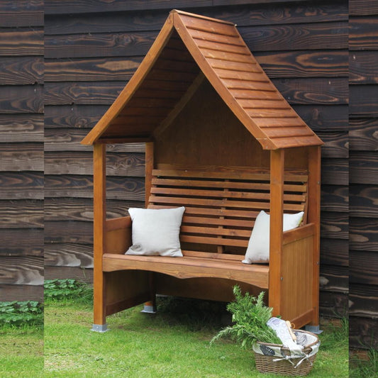 Wooden Garden Arbour Goodwood In Beech Stain