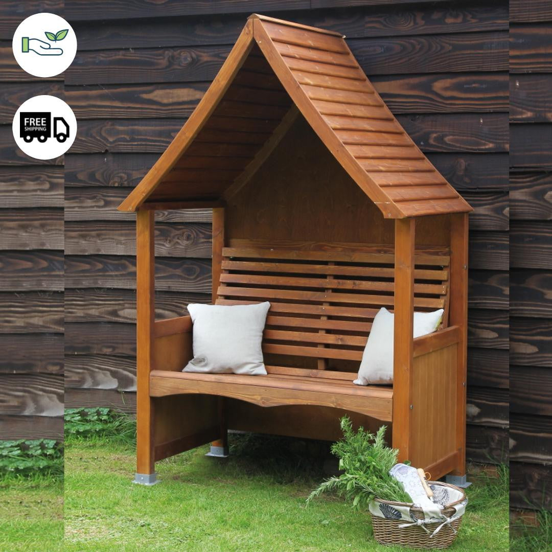 Wooden Garden Arbour Goodwood In Beech Stain