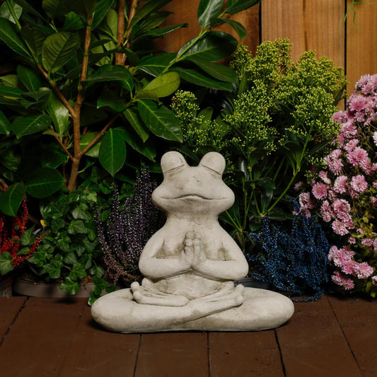 Tranquil Stone Frog in Yoga Pose